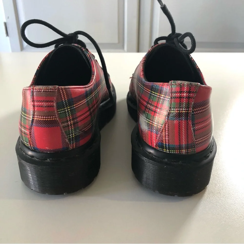 Dr Martens Ramsey River Red Tartan Creepers Womens 7 Rare Punk